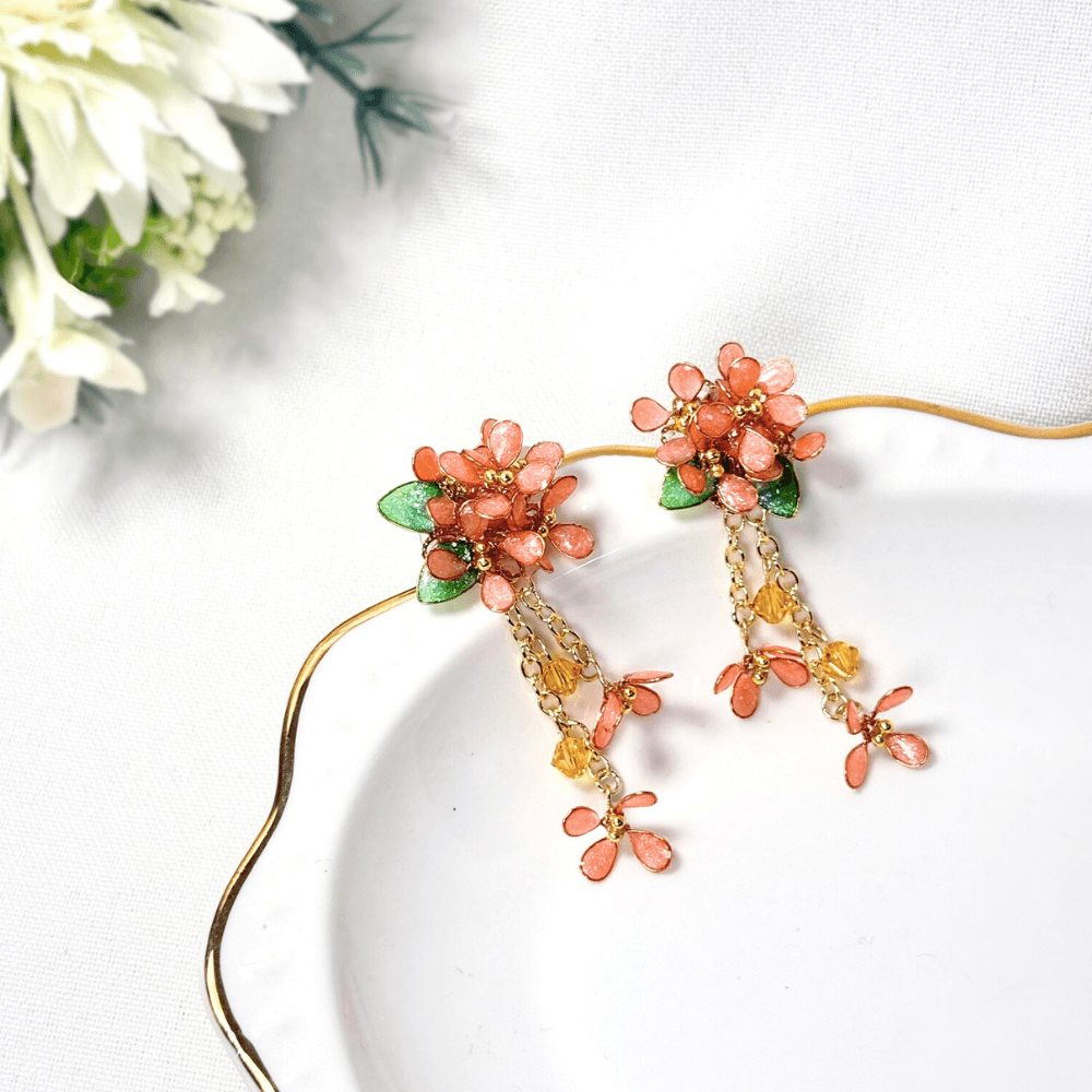 【金木犀/キンモクセイ】2wayイヤリング 秋の新作 揺れるオレンジ 金属アレルギー対応 ニッケルフリー 受注生産 | 6枚目